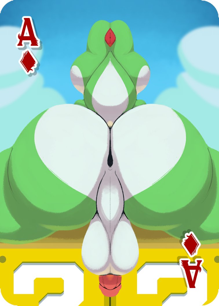 Rule 34 - 1boy ace of diamonds anthro anthrofied ass ass focus big ass big  butt bubble ass bubble butt butt focus card (medium) dat ass femboy girly  green yoshi huge ass