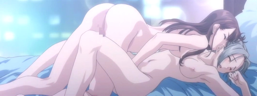 2girls bed blush female kissing masturbation milky_(company) moaning multiple_girls naitou_momoko nude screenshot shoujo_sect yuri
