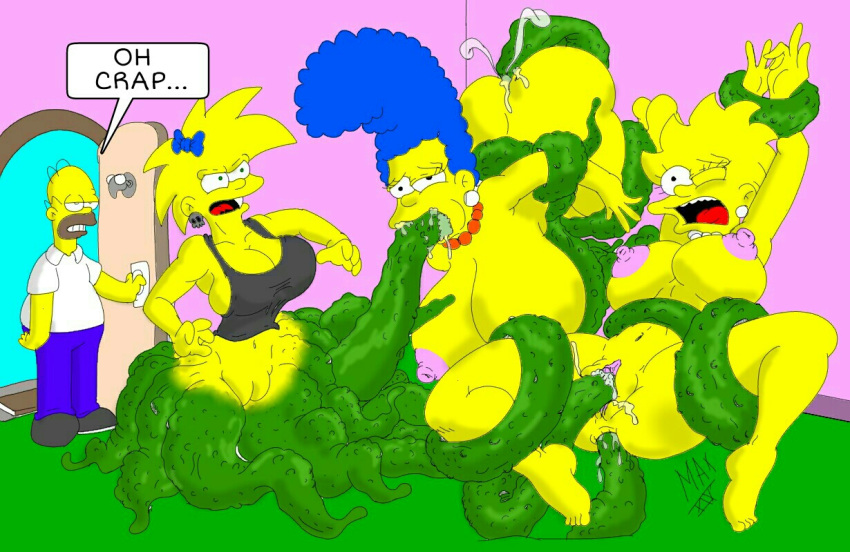 alternate_breast_size ass big_ass big_breasts breasts cum cum_in_ass cum_in_pussy cum_inside homer_simpson huge_breasts large_breasts lisa_simpson maggie_simpson marge_simpson maxtlat pussy tentacle text the_simpsons vaginal_penetration