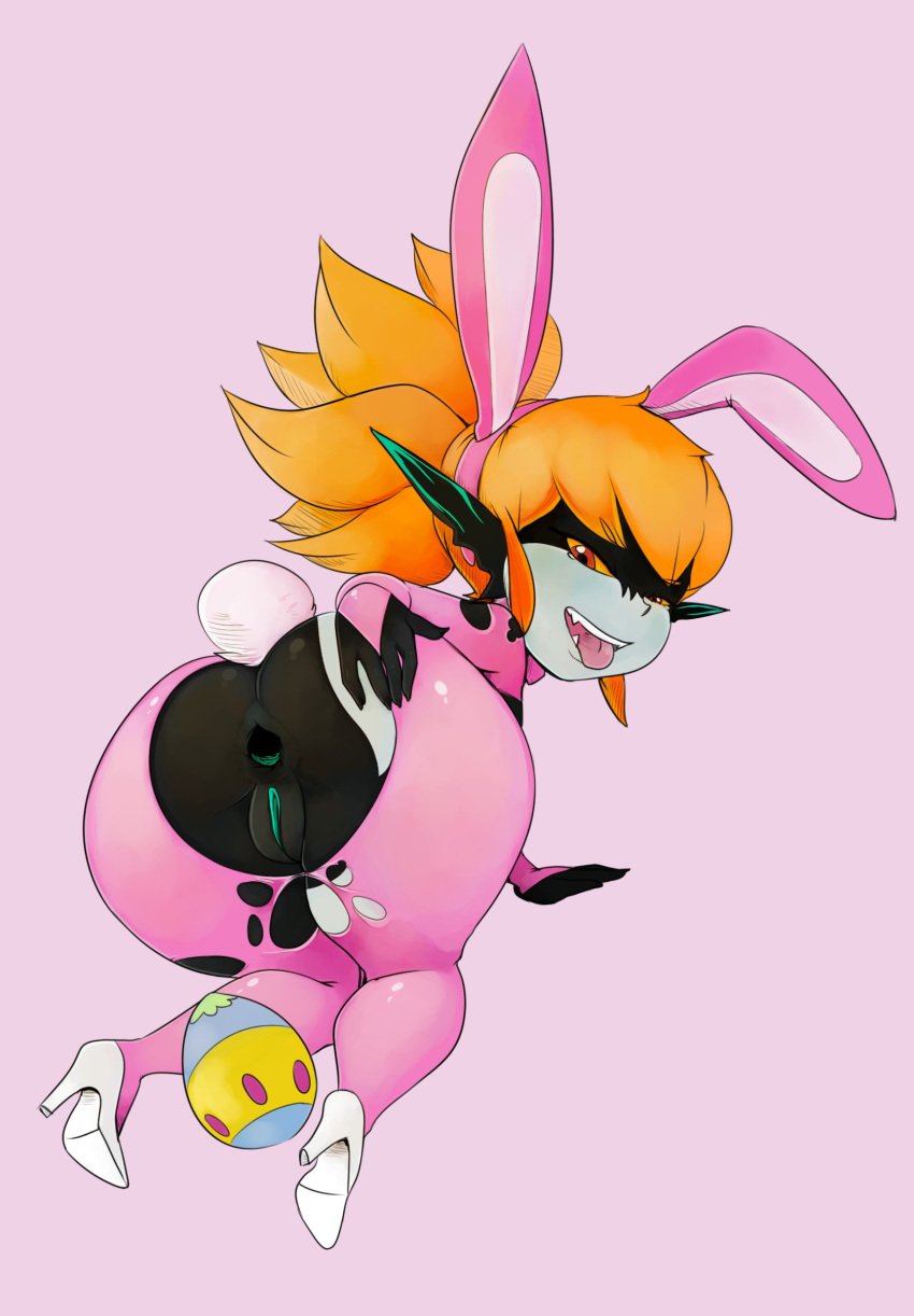 2017 anus ass big_ass bunny_costume costume egg female gaping gaping_anus humanoid imp imp_midna midna nintendo pussy shortstack solo the_legend_of_zelda thecon twili twilight_princess video_games wide_hips