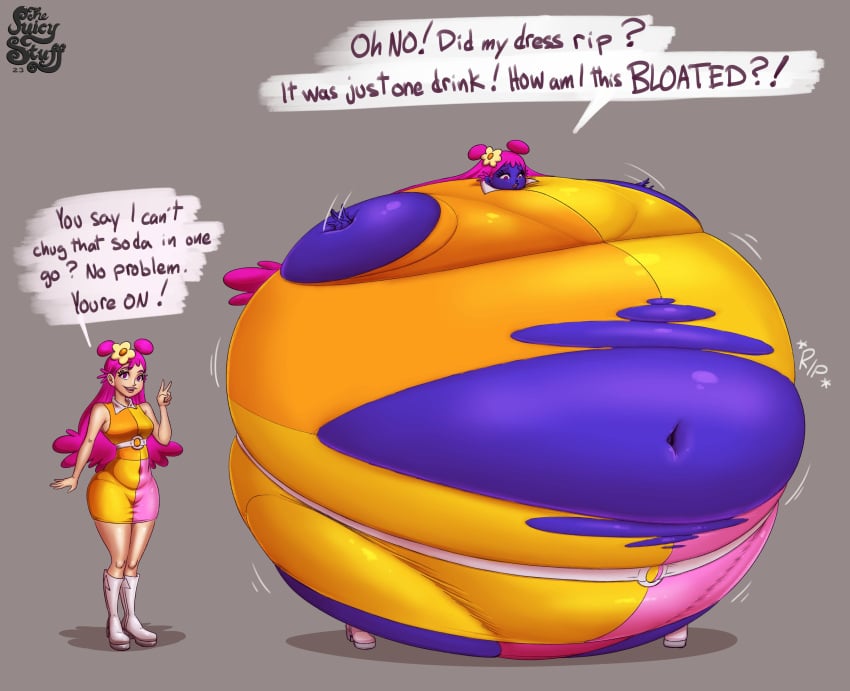 1girls ami big_breasts blueberry_inflation breasts female hi_hi_puffy_amiyumi inflation thebbbroom thejuicystufff thick_thighs wide_hips