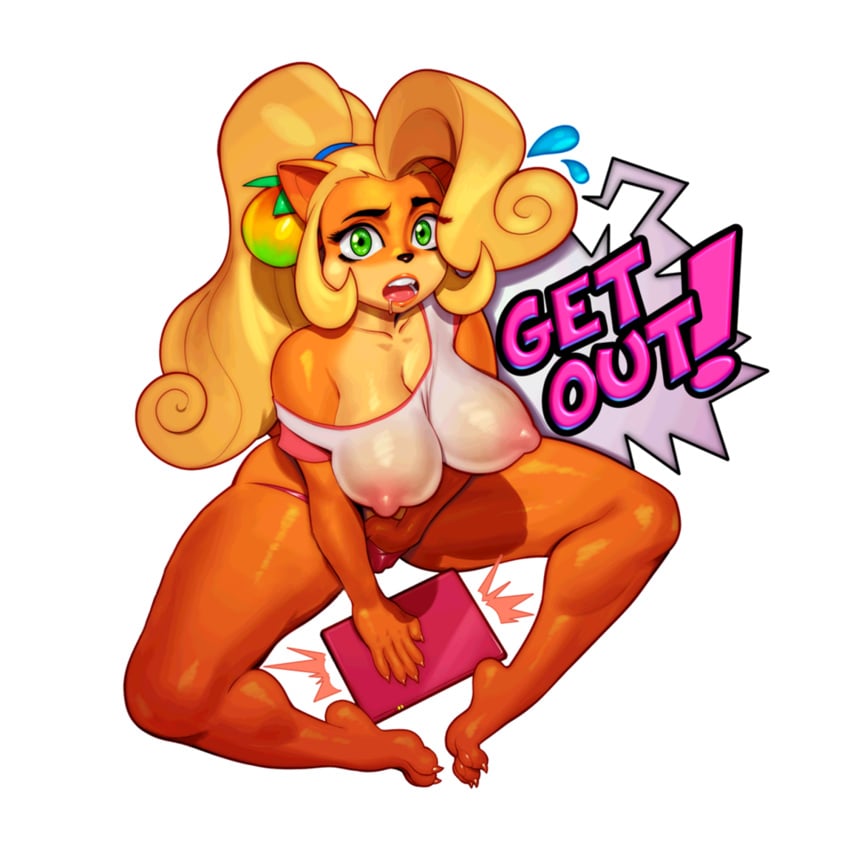 1girls alpha_channel animal_ears anthro bandicoot blonde_hair bottomless breasts caught caught_masturbating clavicle cleavage coco_bandicoot computer crash_(series) curvy drooling electronics english_text erect_nipples erect_nipples_under_clothes eyelashes female female_masturbation female_only fingering_self full_body green_eyes hand_in_panties huge_breasts laptop large_breasts long_hair looking_at_viewer masturbating masturbation negarobo nipples nipples_visible_through_clothing open_mouth orange_fur panties pink_panties png ponytail pov robaato saliva screaming see-through see-through_clothing sidelocks sitting skin_tight snout solo speech_bubble sticker sweatdrop text third-party_edit thong tied_hair toes transparent_background upscaled viewed_from_above white_background wumpa_fruit