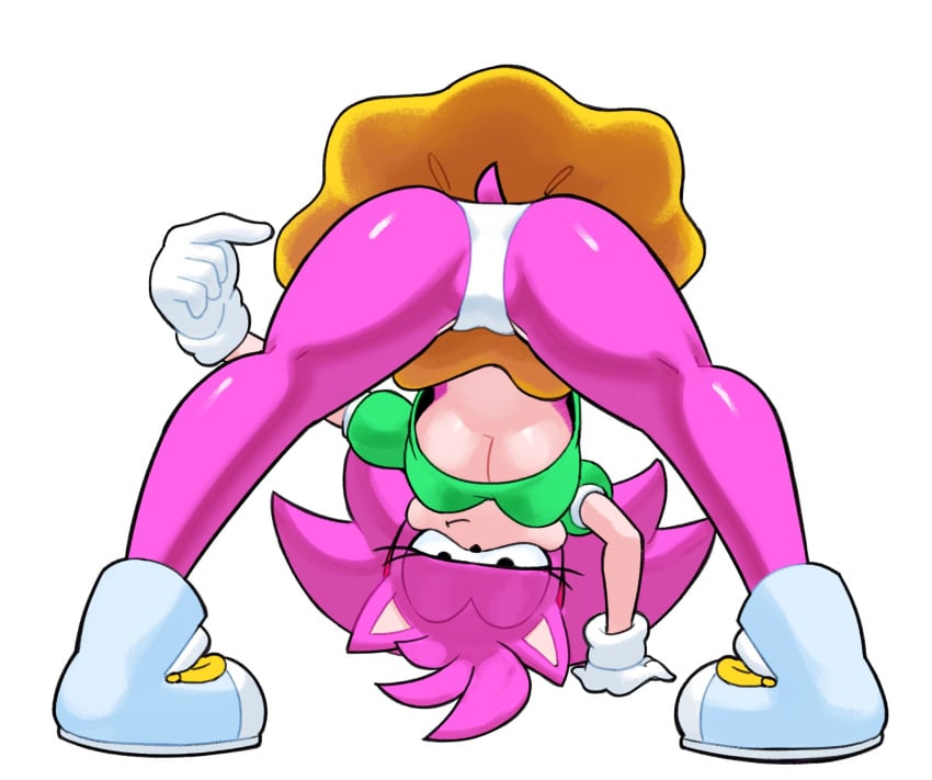 amy_rose anthro ass barely_visible_pussy bent_over cameltoe classic_amy_rose fully_clothed hedgehog looking_back_at_viewer looking_between_legs minus8 panties pantyshot reference_sheet smug solo sonic_(series) sonic_cd sonic_the_hedgehog_(series) tagme underboob upskirt