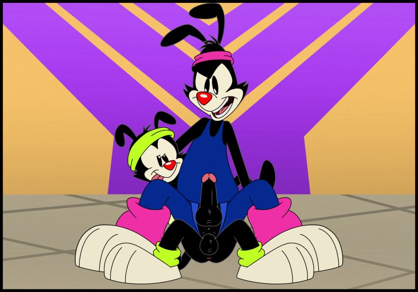 anal anal_sex animaniacs animaniacs_(2020) brother brothers clothed clothing duo gay genitals hi_res incest kaion male male/male mammal partially_clothed penetration penis sibling tongue tongue_out wakko_warner warner_brothers yakko_warner