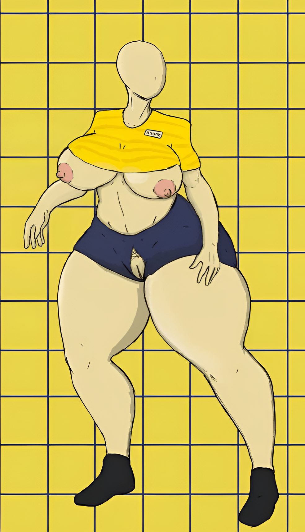 Rule 34 - 2d 2d (artwork) cleavage overflow clothed clothing faceless ...