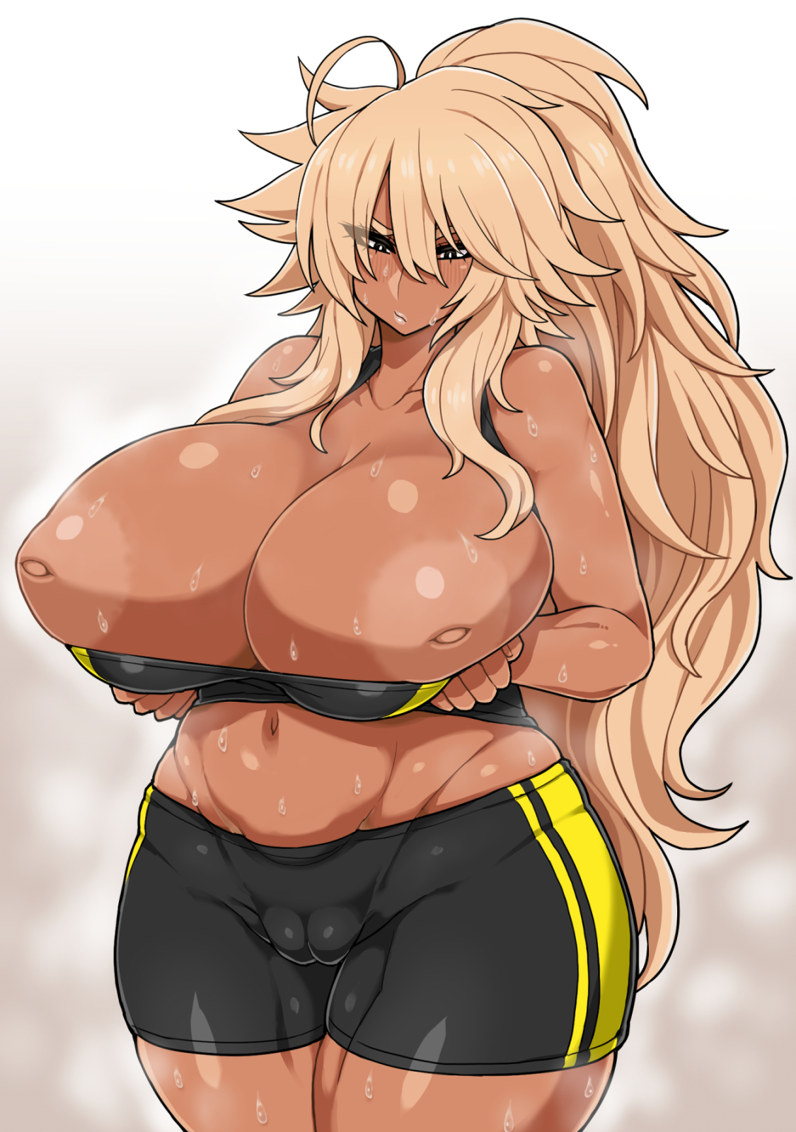 rule-34-1girls-big-breasts-blonde-hair-cameltoe-female-gyaru-huge
