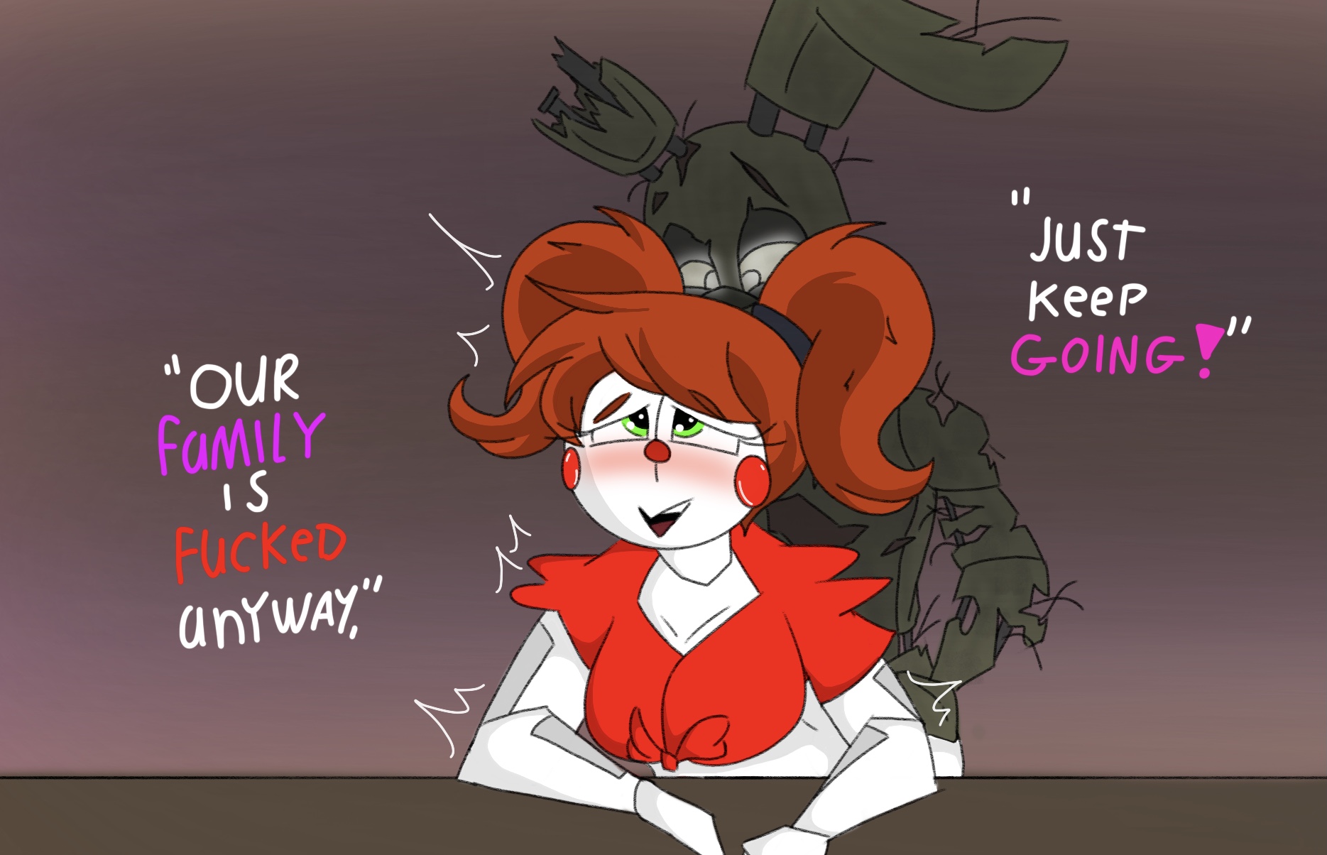 Rule 34 - animatronic baby (fnafsl) babyxspringtrap blush circus baby