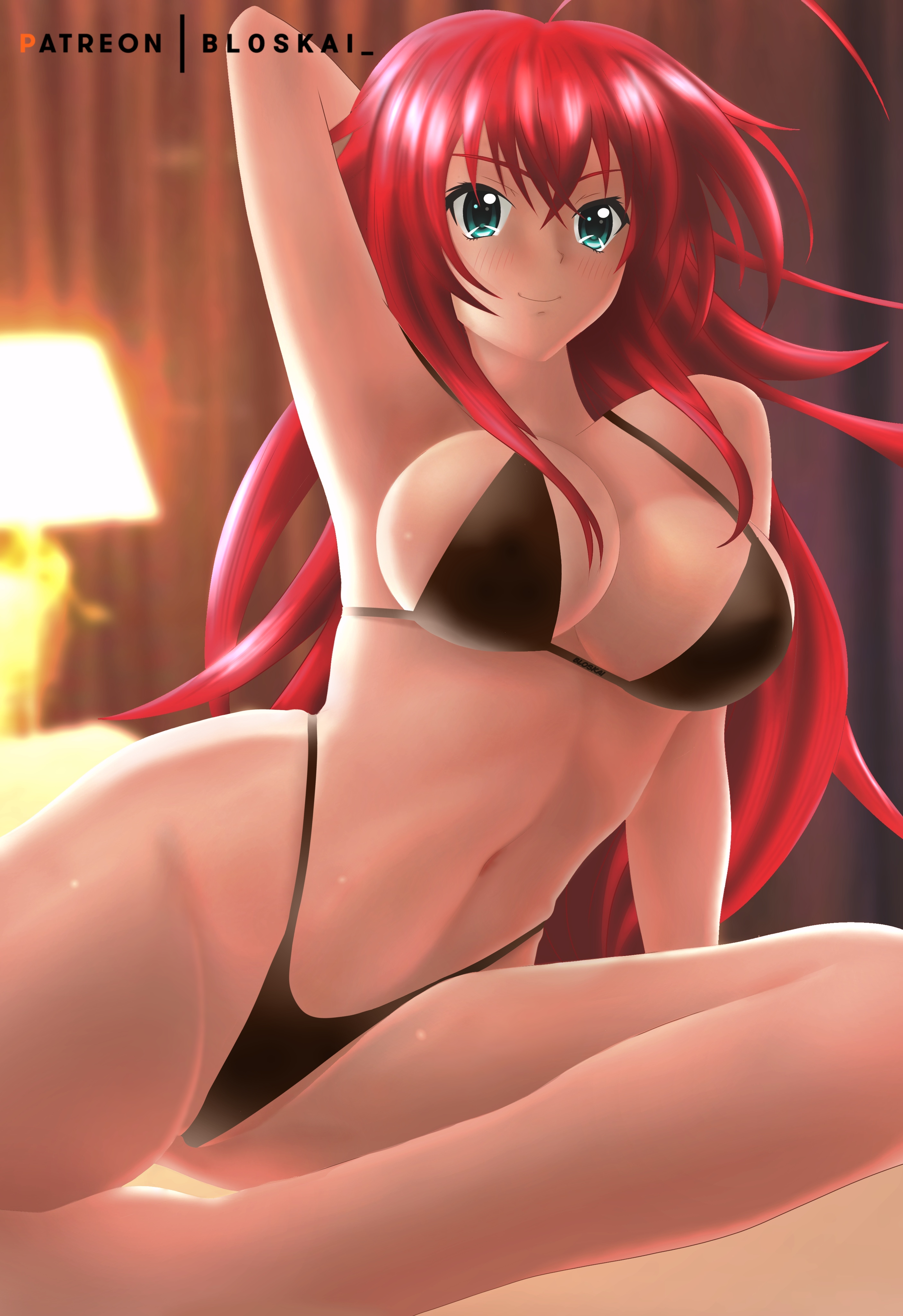 Rule 34 - bed big breasts bloskai blue eyes breasts high school dxd ...