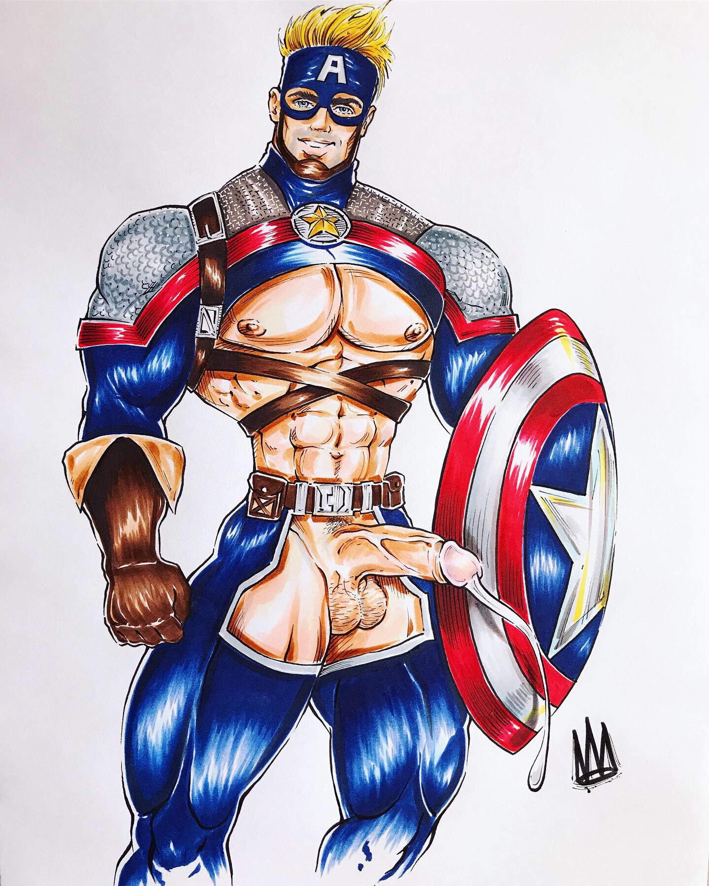 Rule 34 - big cock big penis boner captain america cum cumming erect ...