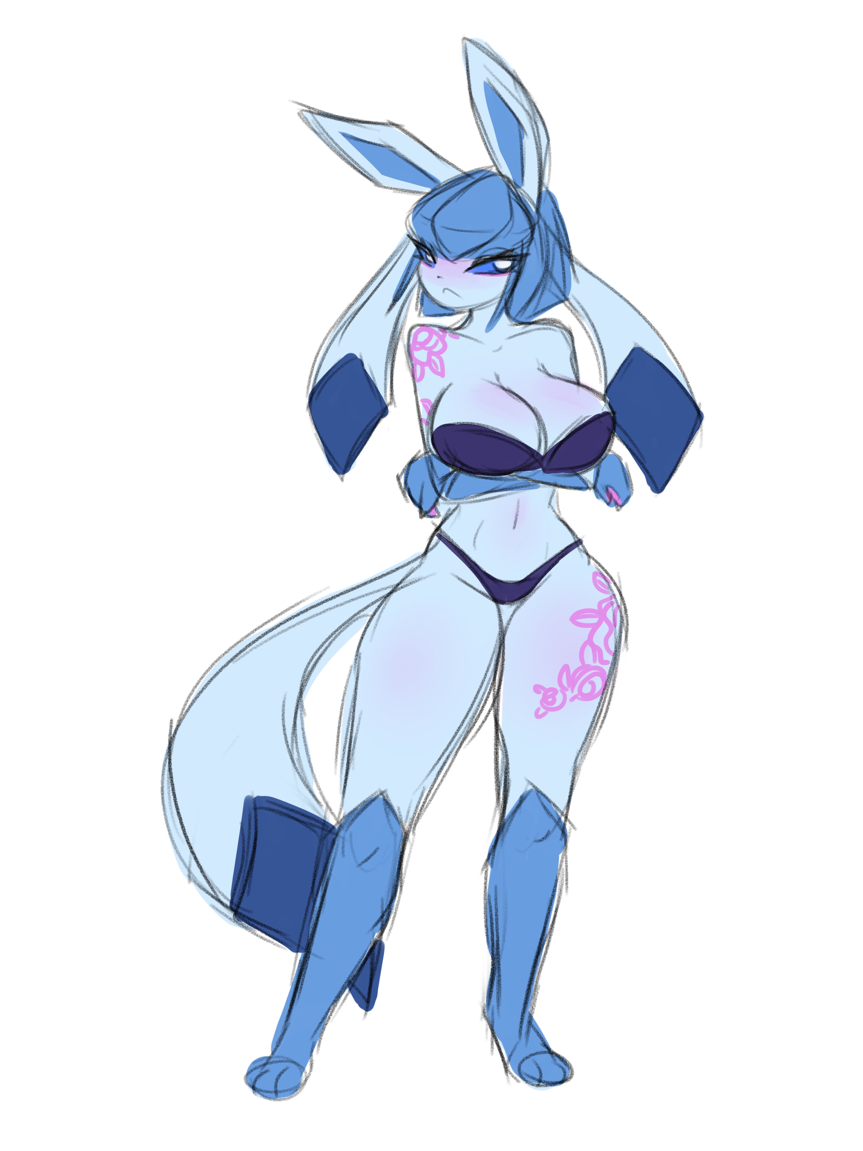 Rule 34 - big breasts breasts buutymon female glaceon pokémon (species
