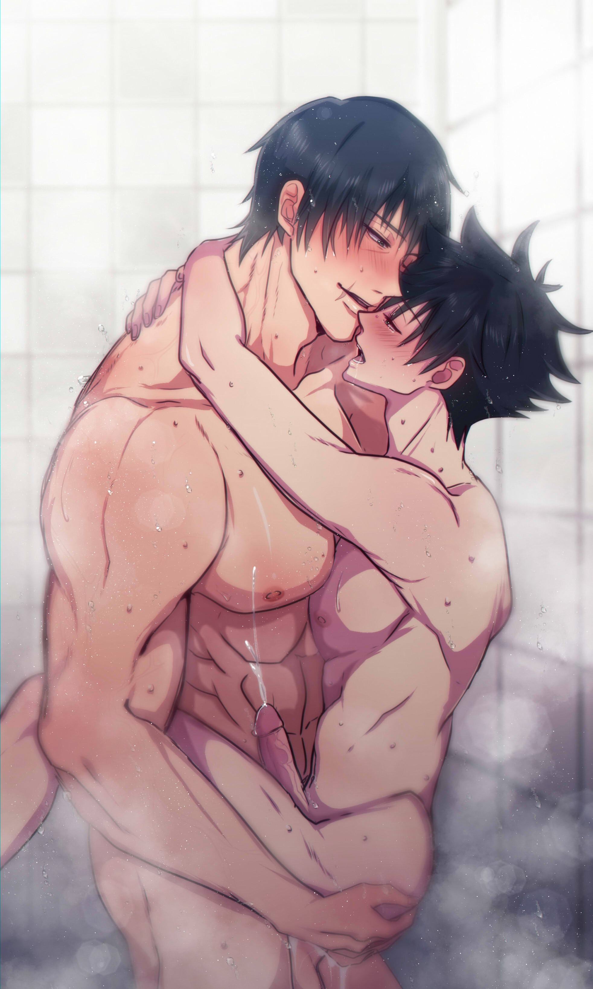 Rule 34 - 1boy anal anal sex big breasts big penis black hair crimson