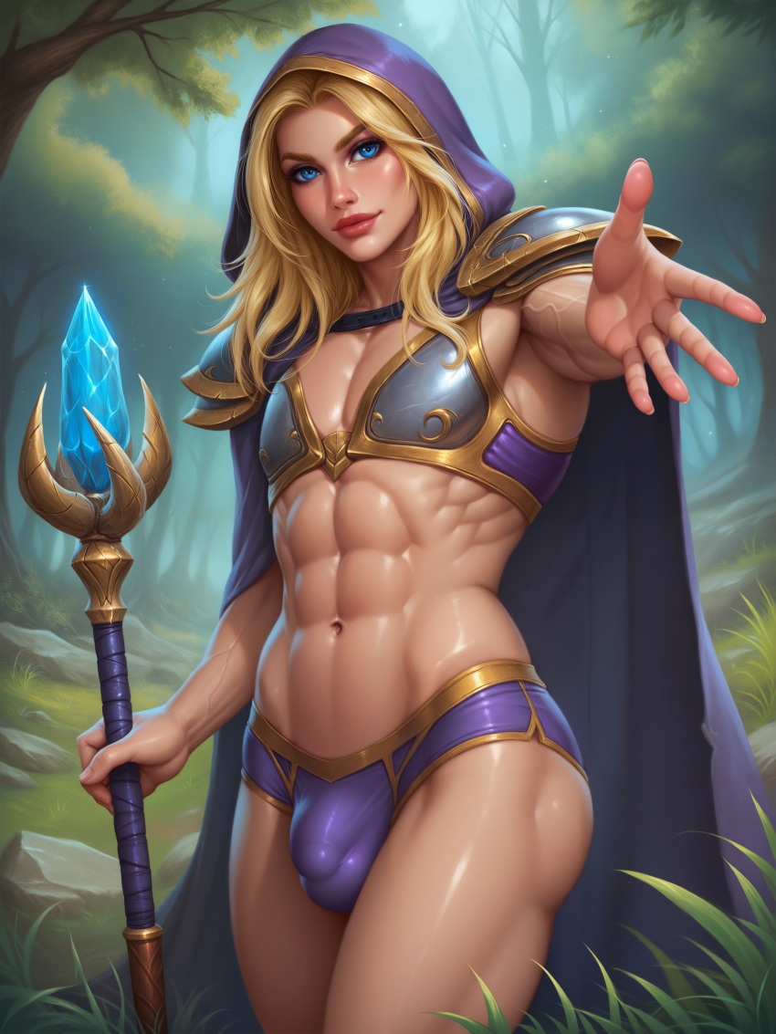 Rule 34 - 1boy ai generated ambush (trap) armor balls blonde hair blue
