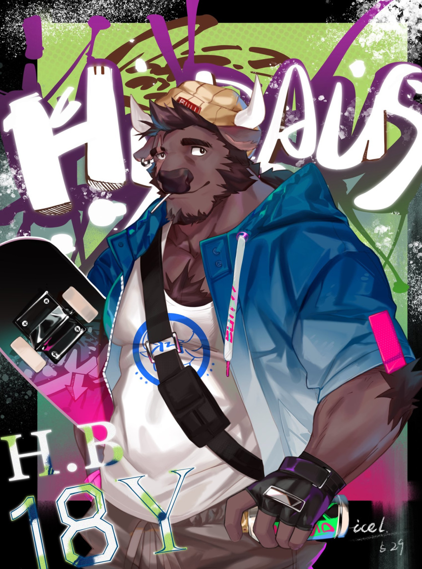 Rule 34 - 1boy anthro beard birthday bovine brown eyes bull clothed ...