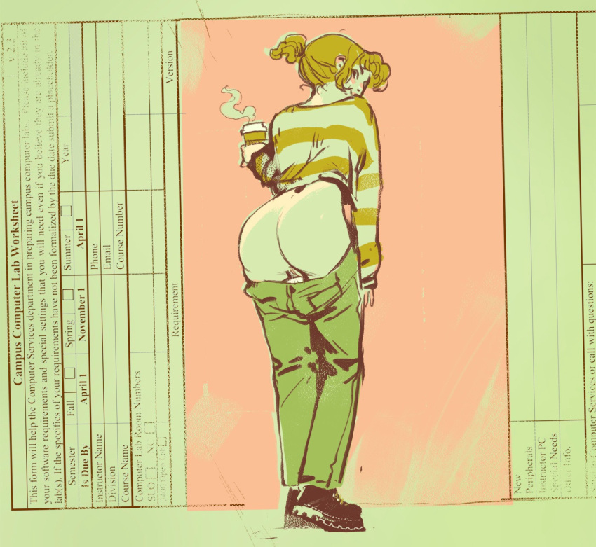 rule-34-1girls-ass-blush-boots-cargo-pants-coffee-exposed-ass