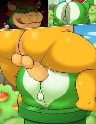  2d anal anal_sex anthro anthro_on_anthro anus apple ass backsack balls belly bent_over big_ass big_penis blue_eyes bodily_fluids body_markings bowser collar detailed_background digital_media_(artwork) dinosaur duo erection food gay genitals glans green_body green_yoshi half-closed_eyes heart hi_res horn humanoid_genitalia koopa licking_lips male male/male male_only mario_(series) markings motion_lines nintendo on_bottom on_top outdoors outside penetration penis perineum pipes protagonistsub_antagonistdom rape rear_view red_eyes red_hair reptile scalie sex shadow shell smile spiked_collar spikes spikes_(anatomy) stuck stuck_in_pipe super_mario_bros. tail tongue tongue_out two_tone_body wide_hips yellow_body yoshi zlut385 