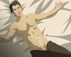  avatar_the_last_airbender clothing cum kehven mako male male_only pubes pubic_hair smooth_skin solo tagme the_legend_of_korra uncensored yaoi 