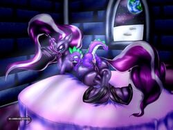  1boy 1girls anal cutie_mark da_goddamn_batguy female feral friendship_is_magic from_behind hooves horn male my_little_pony night nightmare_rarity rarity_(mlp) sex size_difference smaller_male spike_(mlp) straight unicorn 