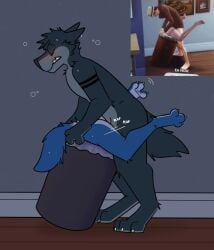  anal anthro blush bobbie_(rotten_robbie) brother_(lore) brothers_(lore) canid canine canis clenched_teeth closed_eyes duo incest_(lore) male male/male mammal nude robbie_(rotten_robbie) rotten_robbie sibling_(lore) teeth trash_can wolf 