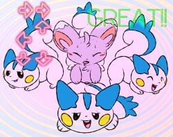  blush buckteeth closed_eyes dance_dance_revolution doggystyle feral feral_on_feral from_behind front_view furry gameplay_mechanics minccino mincheeto open_mouth pachirisu pok&eacute;mon_(species) pokemon tagme tail video_games 