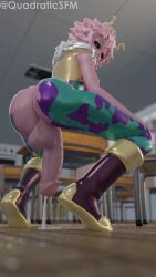  1futa 3d ass ass_focus big_breasts big_penis black_sclera boku_no_hero_academia crotchless cum cum_on_floor erect_nipples exposed_breasts exposed_penis flaccid futa_only futanari hand_on_hip hero_outfit_(mha) huge_cock leaking_cum looking_at_viewer mina_ashido my_hero_academia penis_out pink_breasts pink_penis pink_skin quadraticsfm semi-erect shiny_clothes shiny_skin skin_tight squatting tagme thick_ass thick_thighs tiptoes torn_clothes veiny_penis wide_hips 