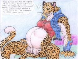  anthro breasts clothing feline female fetal_movement furry jane_gado leopard leovictor pregnant shina 