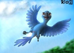  avian bia_(rio) bird blue_sky_studios cloaca female flying outdoors pussy rio_(film) rio_2 