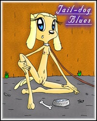  anthro bondage bone brandy_&amp;_mr_whiskers brandy_harrington breasts canine collar disney disney_channel dog female female_only front_view fur furry furry_breasts furry_tail innocenttazlet leash looking_at_viewer mammal nipples nude pussy sitting solo tagme tail text 