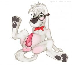 20th_century_fox animal_genitalia balls bow_tie canine canine_penis dreamworks erection eyewear furry furry_only glasses green_eyes jay_ward_productions knot male male_only mammal mr._peabody mr._peabody_and_sherman penis plain_background qwertydragon rocky_and_bullwinkle solo