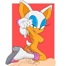  anus ass balls breasts elbow_gloves female filthypally from_behind high_heels leggings looking_at_viewer looking_back male nipple penis rouge_the_bat sonic_(series) 