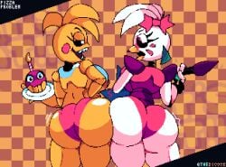  2girls ass ass_to_ass big_ass cupcake_(fnaf) dat_ass female female_only five_nights_at_freddy&#039;s five_nights_at_freddy&#039;s:_security_breach five_nights_at_freddy&#039;s_2 glamrock_chica_(fnaf) huge_ass round_ass tagme thedicock toy_chica_(fnaf) 
