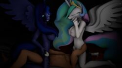  3d abs alicorn anthro ass ass_grab big_breasts breast_grab breasts clipping closed_eyes color crown cutie_mark dark_room domination equine fan_character feet female femdom friendship_is_magic group group_sex hair hand_on_ass hand_on_breast hat headgear horn horse ipwnd lights long_hair male mammal muscular my_little_pony nipples open_mouth oral pecs pony princess_celestia_(mlp) princess_luna_(mlp) royalty sex smile source_filmmaker straight threesome wings 
