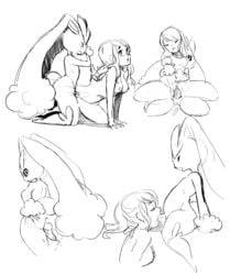  all_fours anus ass black_sclera breasts closed_eyes collage commentary cowgirl_position fellatio female leg_lift long_hair looking_back lopunny monochrome motion_lines nipples nude nurse-aurororora open_mouth oral original penetration penis pokemon pokemon_(creature) sequential sex sketch spread_ass spread_legs straight testicles trainer-liviann uncensored vaginal_penetration 