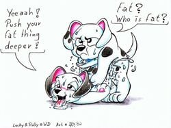 101_dalmatians 2002 anthro canine dennis_pawers disney dog feral fur furry gay lucky_(101_dalmatians) male_only rolly sex 