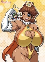  2024 2d 2d_(artwork) 2d_artwork 
1girls big_breasts big_thighs blue_eyes breasts brown_hair cape color crown ear_piercing earrings female gigantic_breasts gloves huge_breasts huge_thighs impossible_clothes large_breasts large_thighs luigi mario_(series) massive_breasts mouth nintendo open_mouth power_daisy_(renshirou) princess_daisy r0771 renshirou renzaburo0771 shiny_ass shiny_breasts shiny_butt shiny_hair shiny_skin short_hair skimpy skimpy_clothes super_mario_land tan_body tan_skin tanned tanned_female tanned_girl tanned_skin teeth teeth_showing teeth_visible thick_thighs thighs wardrobe_malfunction white_gloves white_leggings white_legwear wink 