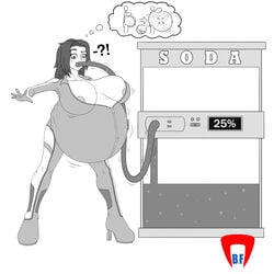  blush blushing bodysuit bravecornerfighter drinking expansion feeding female inflation lilith soda 
