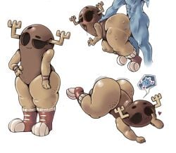  ass_up big_thighs black_eyes brown_body brown_skin bubble_ass bubble_butt fucked_from_behind gumball_watterson horns lukisimo8_(artist) muscles muscular muscular_male no_background penny_fitzgerald penny_fitzgerald_(peanut) shoes the_amazing_world_of_gumball thighs 
