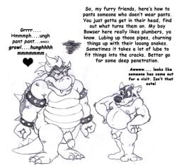  angry anthro anthro_only bowser breath bruce_(brucebadger) brucebadger claws comic_sans dialogue duo erection fist genitals growling hands_on_hips heart_symbol humanoid_genitalia humanoid_penis innuendo male male/male male_only mario_(series) musclegut muscular muscular_male nintendo nipples nude overweight overweight_male panting penis sharp_teeth simple_background spikes teeth teeth_showing text tongue tongue_out unwanted_erection white_background wordplay 