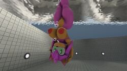 3d air_bubbles amy_rose big_breasts eyelashes sonic_(series) thehumblefellow underwater