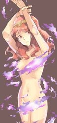  1girls bad_censor brozoco celica_(fire_emblem) censored covered_nipples covering covering_crotch female fire_emblem fire_emblem_echoes:_shadows_of_valentia fire_emblem_gaiden nintendo nude solo source_request 