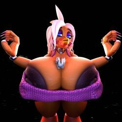 absurd_res adri164 animatronic areola areola_slip avian beak big_areola big_breasts bird black_areola breast_squish breasts chicken female first_person_view five_nights_at_freddy&#039;s five_nights_at_freddy&#039;s_2 galliform gallus_(genus) gold_lipstick hi_res huge_areola huge_breasts lipstick looking_at_viewer machine makeup money nipple_slip nipples phasianid plump_lips robot scottgames solo squish toy_chica_(fnaf)