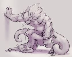  2017 2boys 5_fingers anthro anthro_on_anthro arm_support balls belly bento_(suck_mcjones) big_balls big_dom_small_sub big_muscles binturong biped bodily_fluids domination duo erection fingers fluffy fur gay genital_fluids greyscale hot_dogging huge_balls huge_muscles humanoid_penis hyper hyper_balls hyper_penis imminent_sex larger_male male male/male male_domination male_only mammal manly monochrome musclegut muscular muscular_male nude partially_retracted_foreskin penis penis_size_difference precum sex signature size_difference slightly_chubby smaller_male snout soft_shading standing suck_mcjones toes uncut upside-down vein viverrid yaoi 
