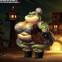  4k ai_generated amphibia amphibian anthro bbw belly belly_button big_belly disney fat fat_arms female female_focus female_only hair hair_bun highres hips huge_hips huge_thighs hyper mama_hasselback massive_ass massive_breasts massive_butt massive_thighs matronai_(artist) mature mature_female mature_woman morbidly_obese nipples obese obese_anthro obese_female old older_female overweight overweight_anthro overweight_female patreon patreon_username pinup solo solo_female solo_focus ssbbw stable_diffusion thick_arms thick_legs thick_thighs thighs toad twitter_username wide_hips 
