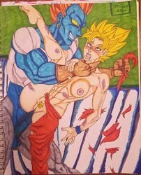  1boy 1boy1girl 1girls 5_fingers abs android_13 artist_name balls barefoot beat_up beaten biceps big_breasts big_penis blonde_hair blue_eyes blue_skin breasts bruises choke_hold choking color colored defeated defeated_heroine dragon_ball dragon_ball_z drool earrings english english_text exposed_pussy feet female_goku female_penetrated female_pubic_hair femsub fit fit_female flying forced functionally_nude gigantic_penis gloves goky huge_cock huge_penis large_penis leg_up long_penis male_penetrating maledom mostly_nude mouth_open muscle muscles muscular muscular_male nipples no_bra no_panties no_underwear open_eyes open_mouth orange_hair pants partially_clothed penetration penis pink_nipples princeadam pubic_hair pussy rape ripped_clothes ripped_clothing rolling_eyes round_ears rule_63 saiyan saliva signature simple_background smirk smirking son_goku spiky_hair straight straight_sex super_saiyan teeth testicles text thick_penis thin_waist toned toned_female topless torn_clothes torn_clothing torn_pants traditional_media_(artwork) uncensored vagina vaginal vaginal_penetration vaginal_sex vein veins veiny veiny_penis wrist_grab wristband yellow_eyes 