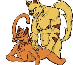  absurd_res anal anal_sex anthro chance_furlong duo from_behind_position gay hanna-barbera hi_res jake_clawson male male/male male_only penetration penis robocatart sex simple_background swat_kats white_background 