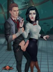  age_difference arcincub before_sex bioshock bioshock_infinite black_hair blue_eyes booker_dewitt captured cigarette clothing corset daughter disability elizabeth_comstock erection father_and_daughter female forced incest male neck_ribbon penis petting skirt unbuttoned underwater 
