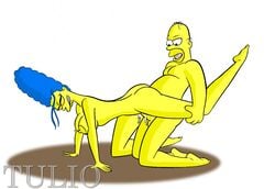  ass breasts color female homer_simpson human male marge_simpson nipples nude sex side_view straight tagme the_simpsons tulio 