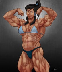  avatar_the_last_airbender extreme_muscles korra medium_breasts muscular muscular_female roemesquita smooth_skin swimsuit tagme the_legend_of_korra 