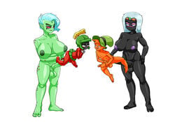 2futas alien areolae balls black_skin blue_hair breasts duck_dodgers femboy fried-chicken futa_is_bigger futa_on_male futadom futanari green_skin intersex large_breasts large_penis larger_futanari looney_tunes lord_dominator male male_penetrated malesub martian marvin_the_martian nipples no_mouth penis penis_size_difference queen_tyr&#039;ahnee size_difference smaller_male smooth_skin star_nomad stomach_bulge wander_(wander_over_yonder) wander_over_yonder white_hair