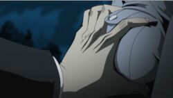  16:9_aspect_ratio animated breast_grab breasts close-up clothing fondling fondling_breast gif groping hand_on_breast hellsing hellsing_ultimate large_breasts low_resolution male_hand police_uniform policewoman screen_capture seras_victoria sexual_harassment touching_breast uniform 