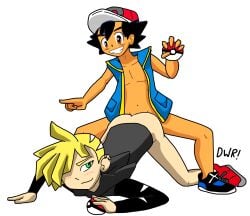  drawvr gay gladion_(pokemon) male male_only pokemon pokemon_sm satoshi_(pokemon) tagme 